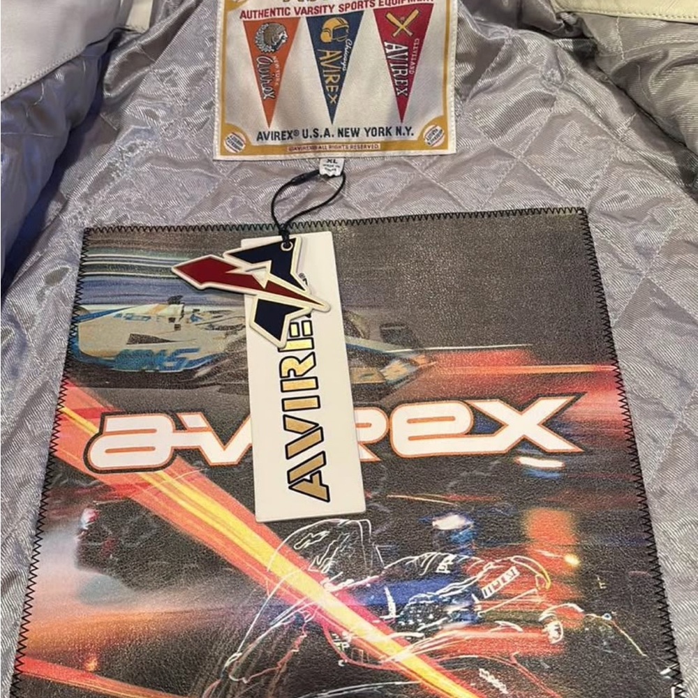Avirex Silver and White Flight Jacket